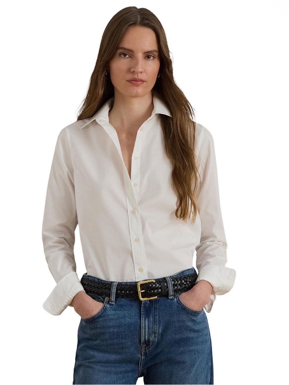 NWT Lauren Ralph Lauren Sz Small Non-Iron Straight-Fit Button-up Shirt Ret $99!